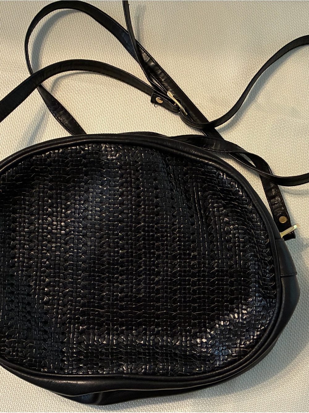 Genuine Leather Made in Italy Black Crossbody Bag